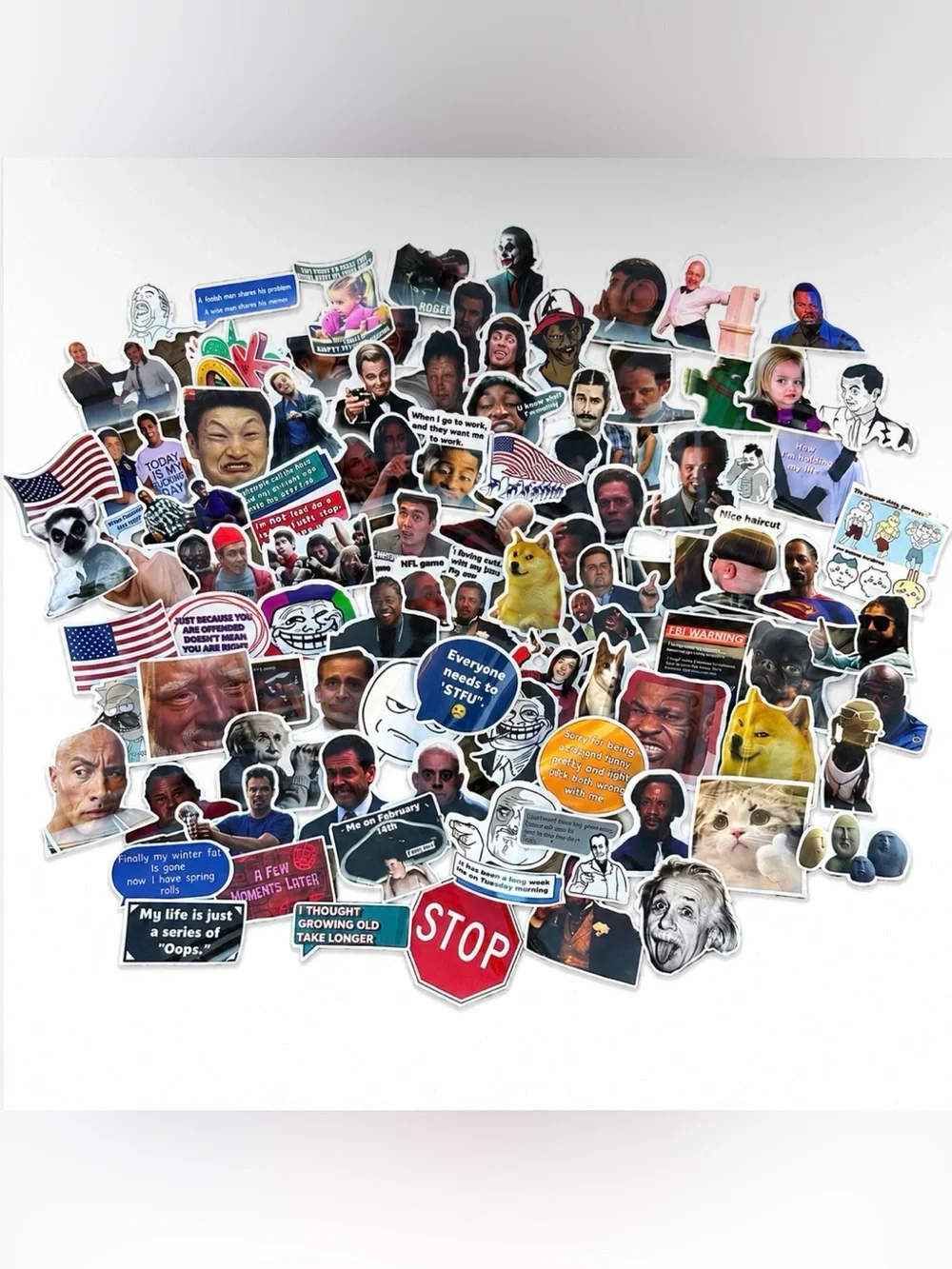 BUY NOW 50 Pc Random Mix Funny/Snarky Meme Waterproof Stickers